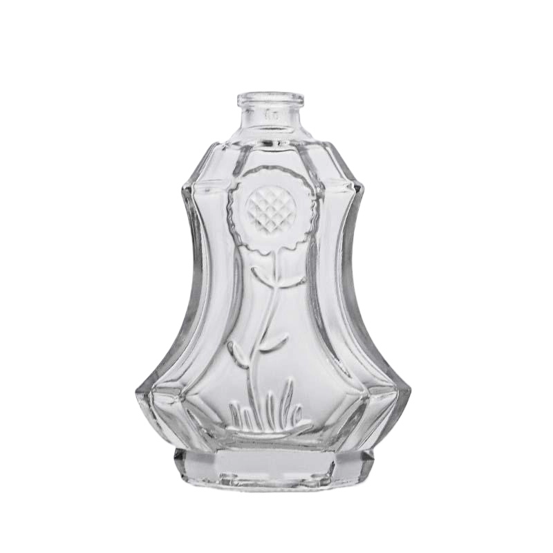 Custom Embossed Glass Perfume Bottle with Unique Shape